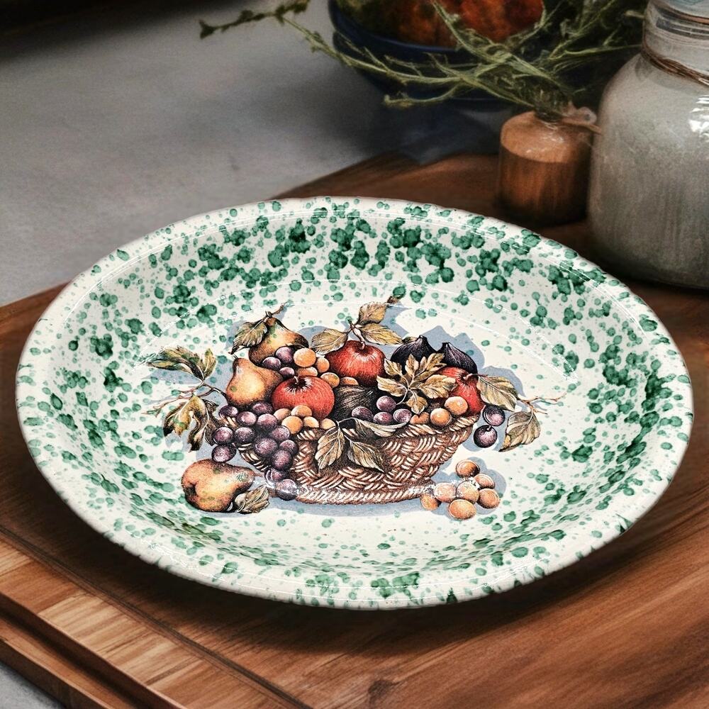 Vintage Stovit Italy Ceramic Fruit Basket Platter